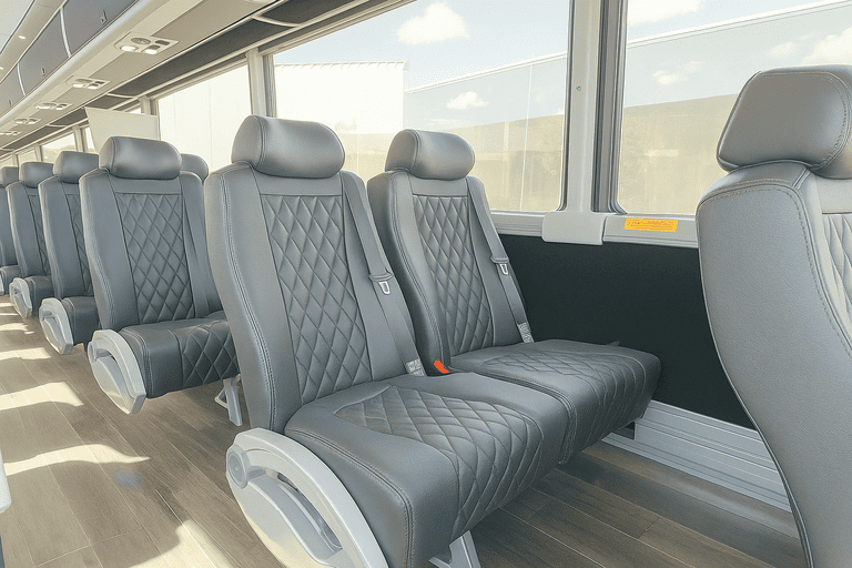 interior of Coach Bus Missouri City charter bus