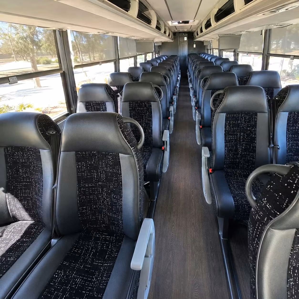 56 passenger charter bus inside