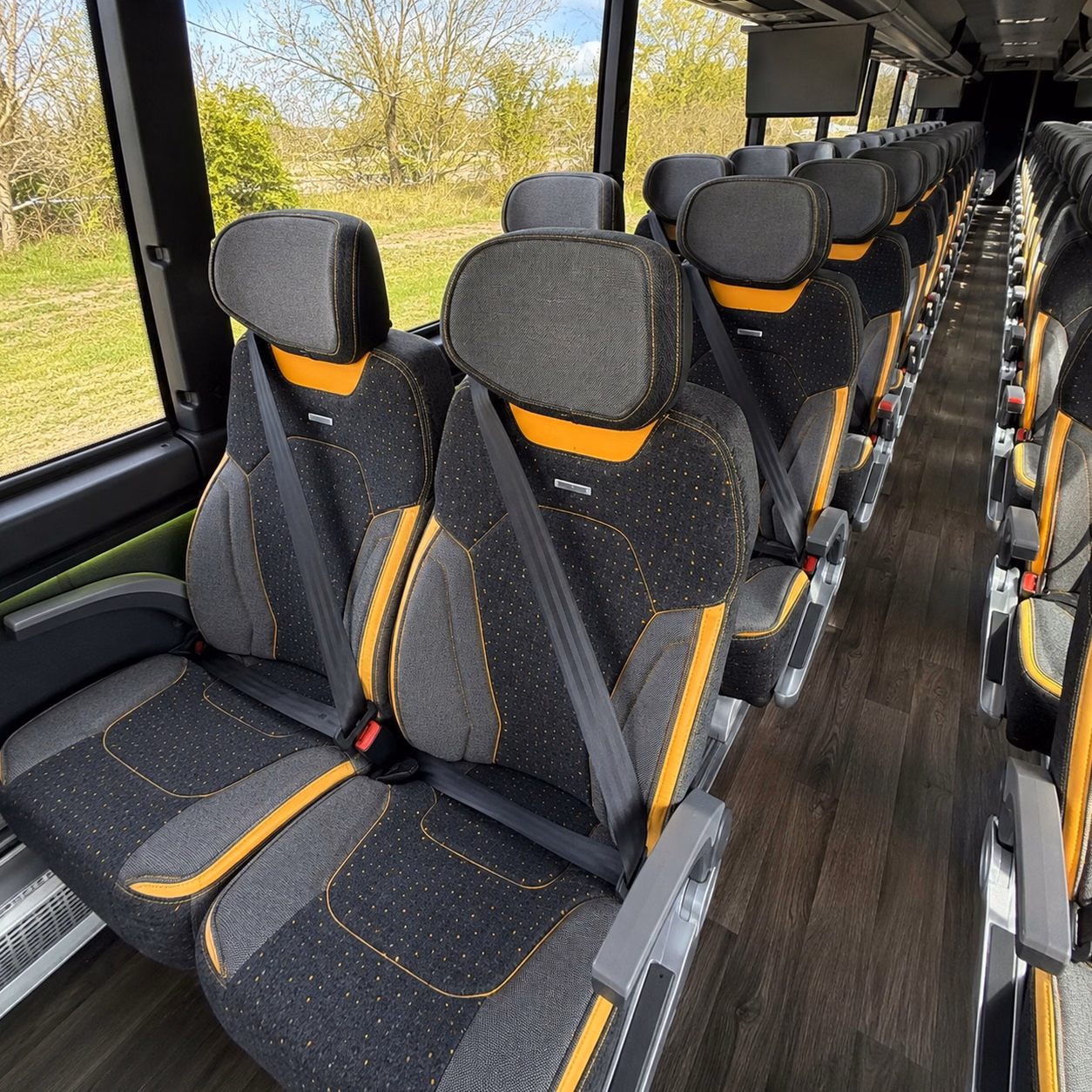 56 passenger charter bus interior